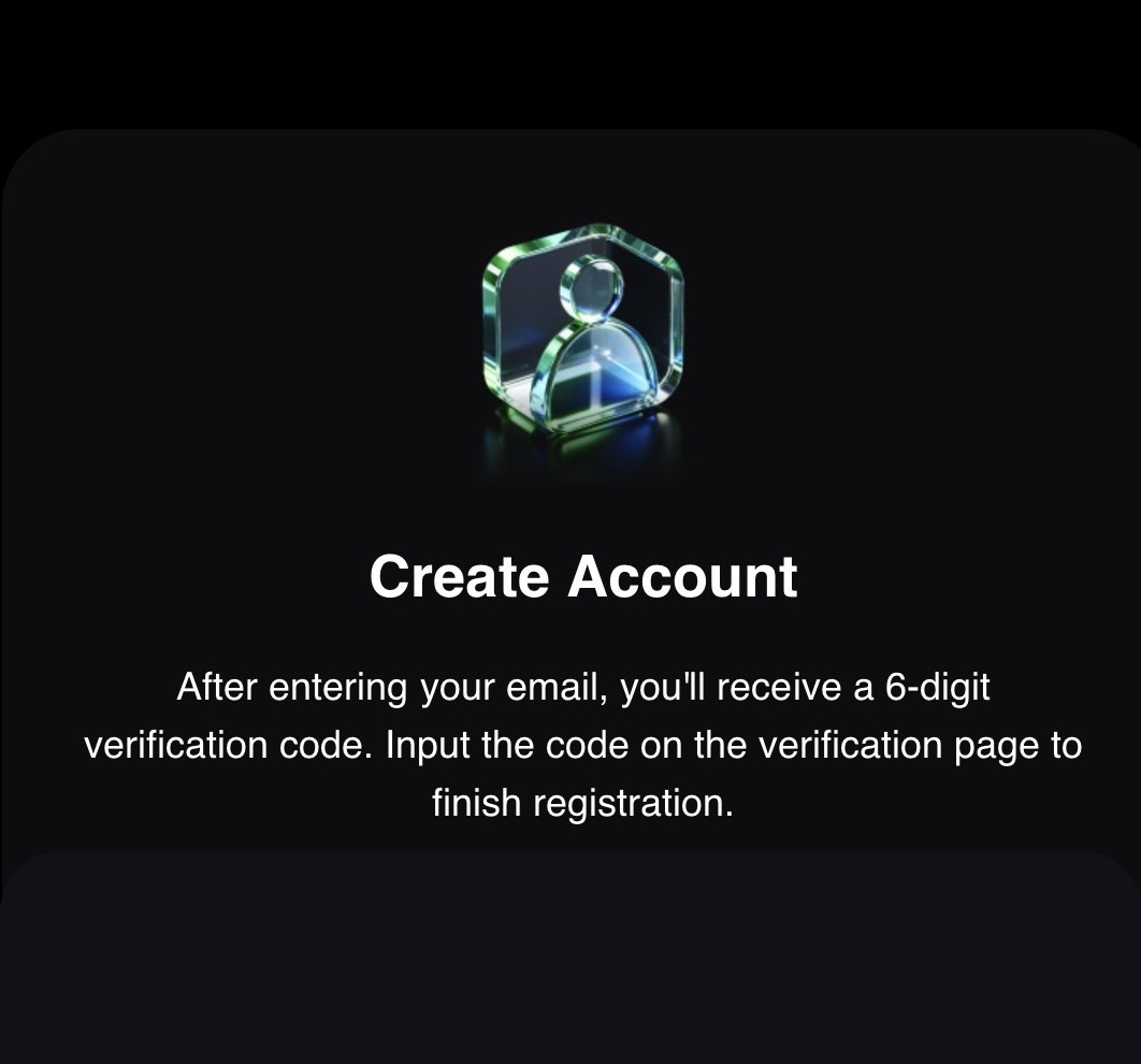 Create account card